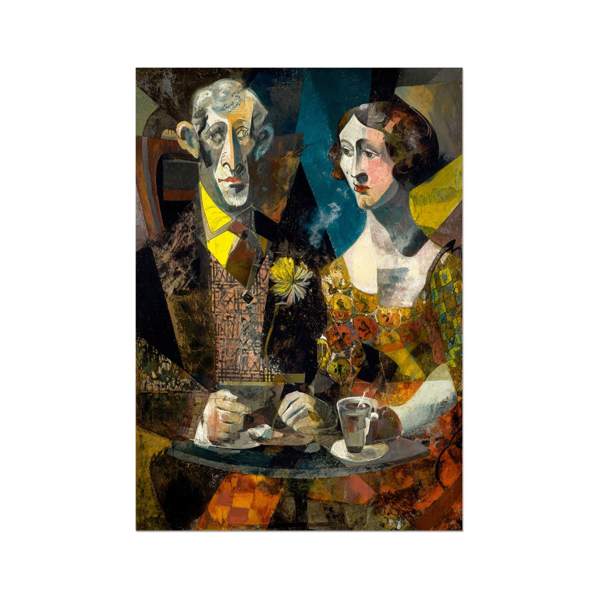 An Unfinished Conversation Between Smoke – Surreal Dark Art – German Etching Print by Soulkeeper2099