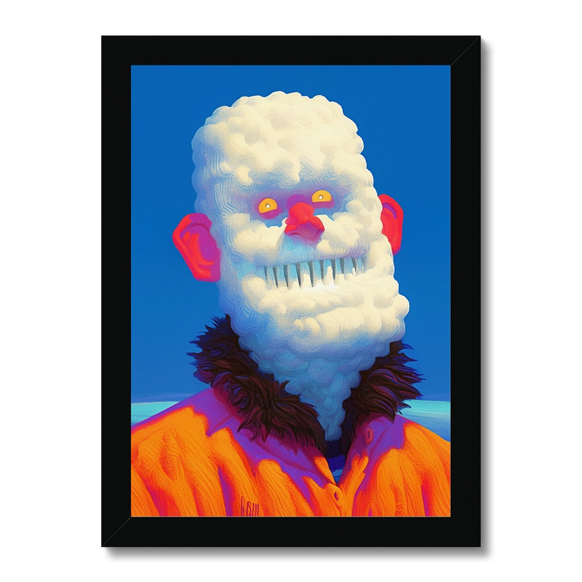 Frost Grin – Dark Art Print – Framed Print by Soulkeeper2099
