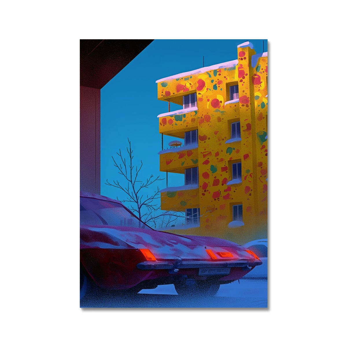 Taillights at the Confetti Apartments – Dark Art – Wall Art Poster by Soulkeeper2099