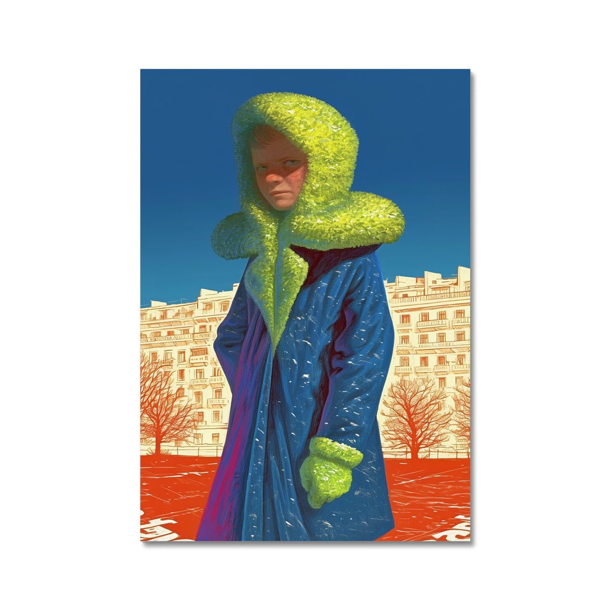 Chartreuse Parka – Surreal Portrait Print – Wall Art Poster by Soulkeeper2099