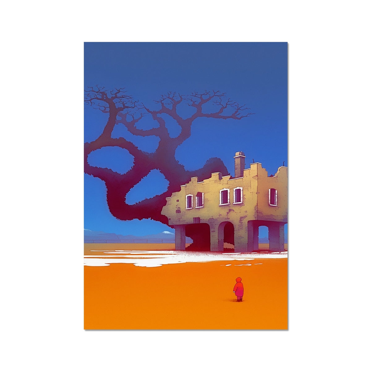 The House With a Shadow-Tree – Dark Art – Fine Art Print by Soulkeeper2099