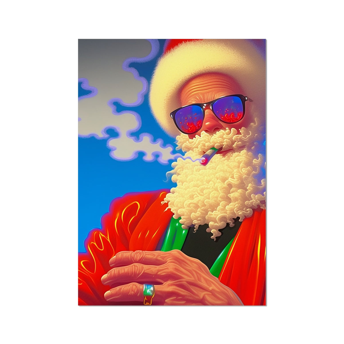 Smoke Signal, Santa – Dark Art Print – Hahnemühle Photo Rag Print by Soulkeeper2099
