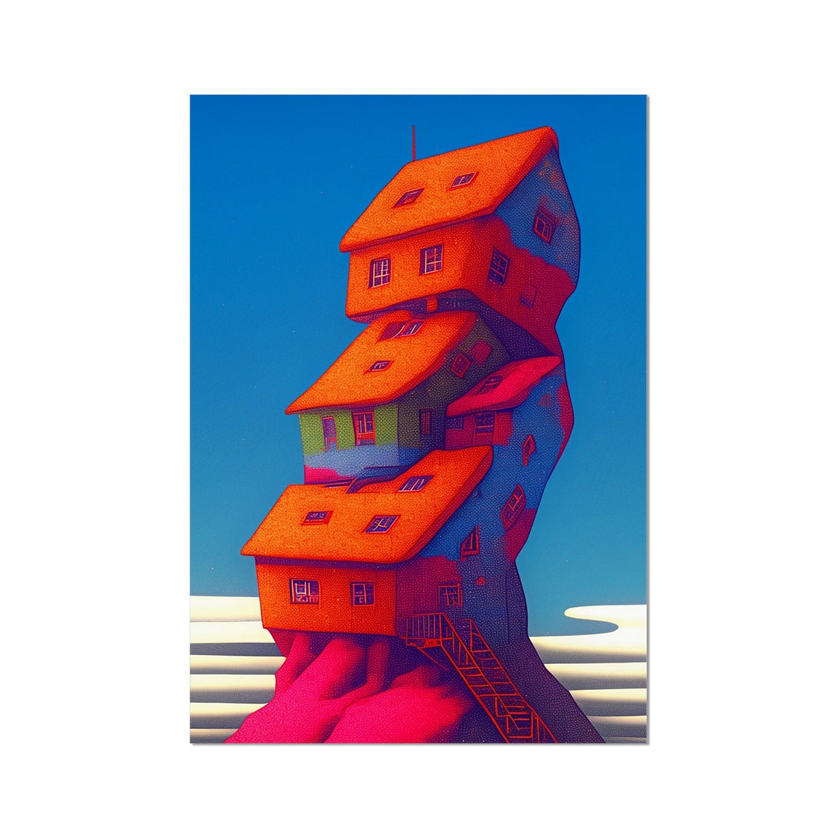 Stacked Dwellings – Dark Art – Hahnemühle Photo Rag Print by Soulkeeper2099