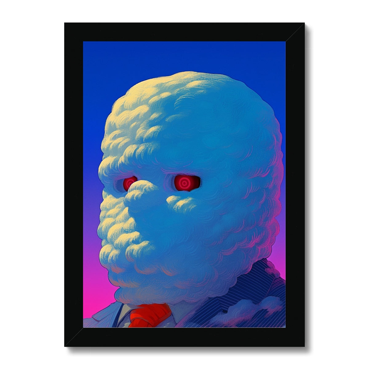 Blizzard Clerk – Surreal Portrait Print – Framed Print by Soulkeeper2099
