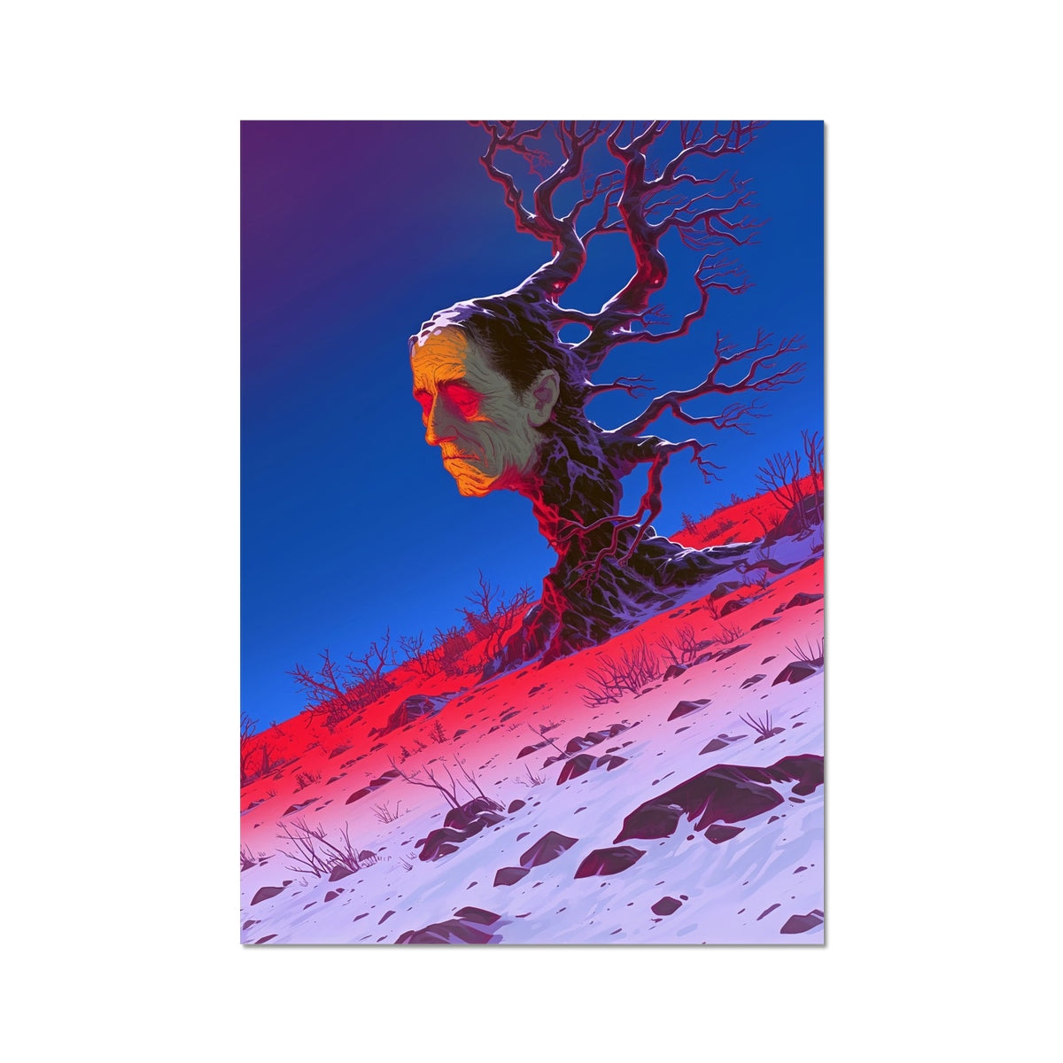 Red Slope, Black Root – Dark Art – Hahnemühle Photo Rag Print by Soulkeeper2099