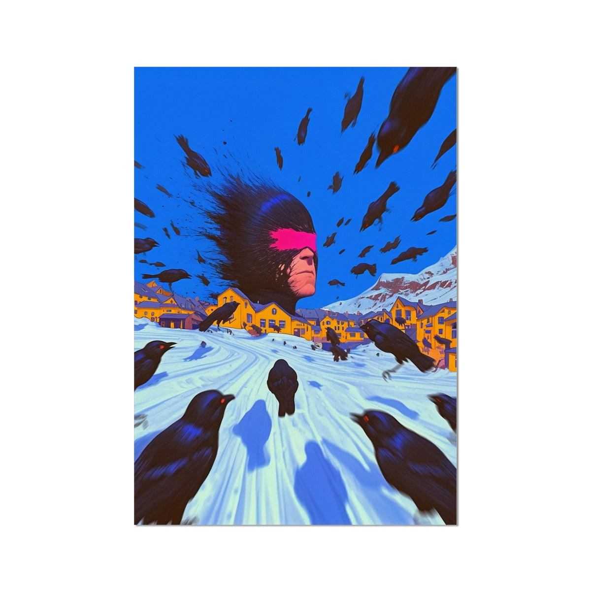 Pink Blindfold, Blackbird Storm – Dark Art – Hahnemühle Photo Rag Print by Soulkeeper2099