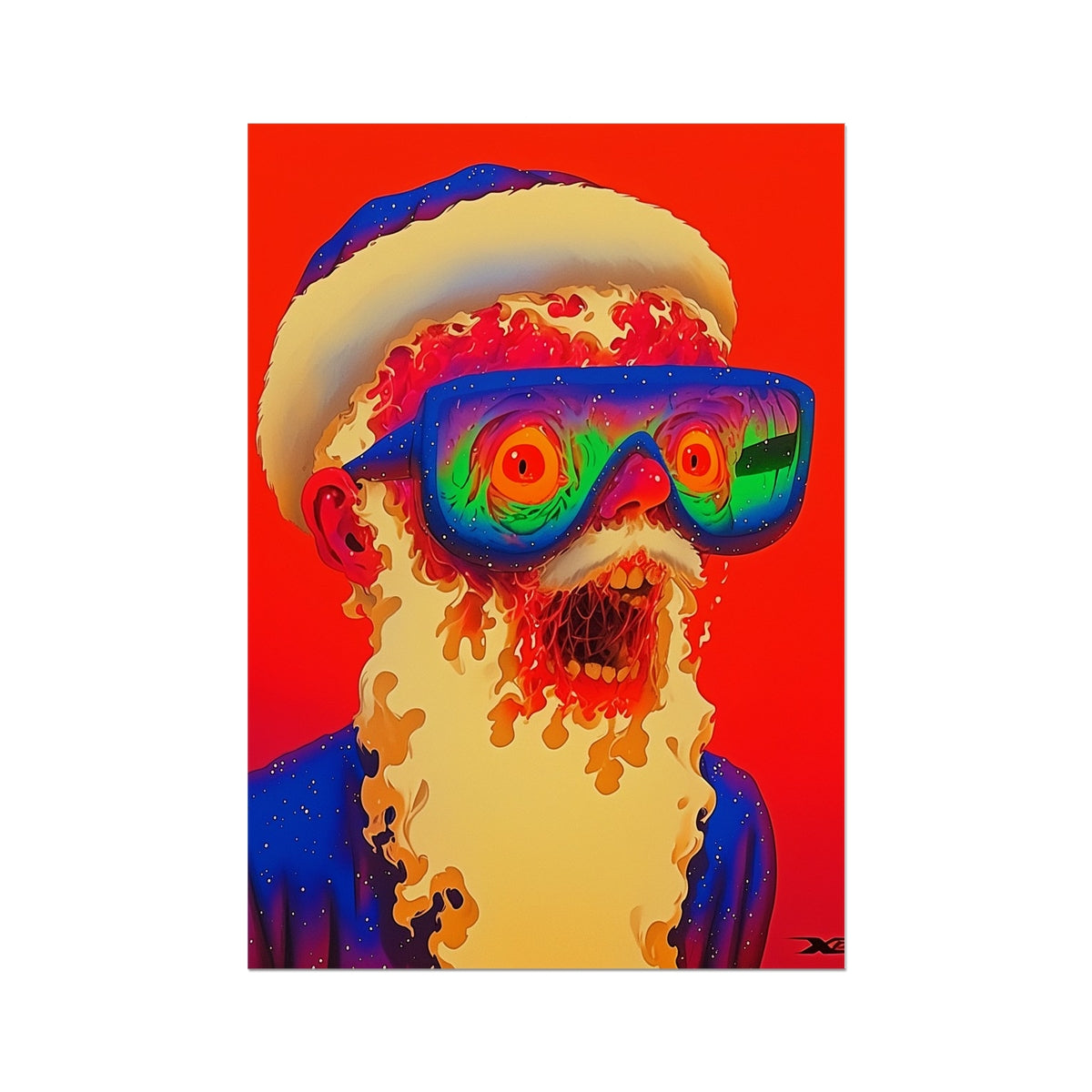 Melted Midnight Santa – Dark Art Print – Hahnemühle Photo Rag Print by Soulkeeper2099