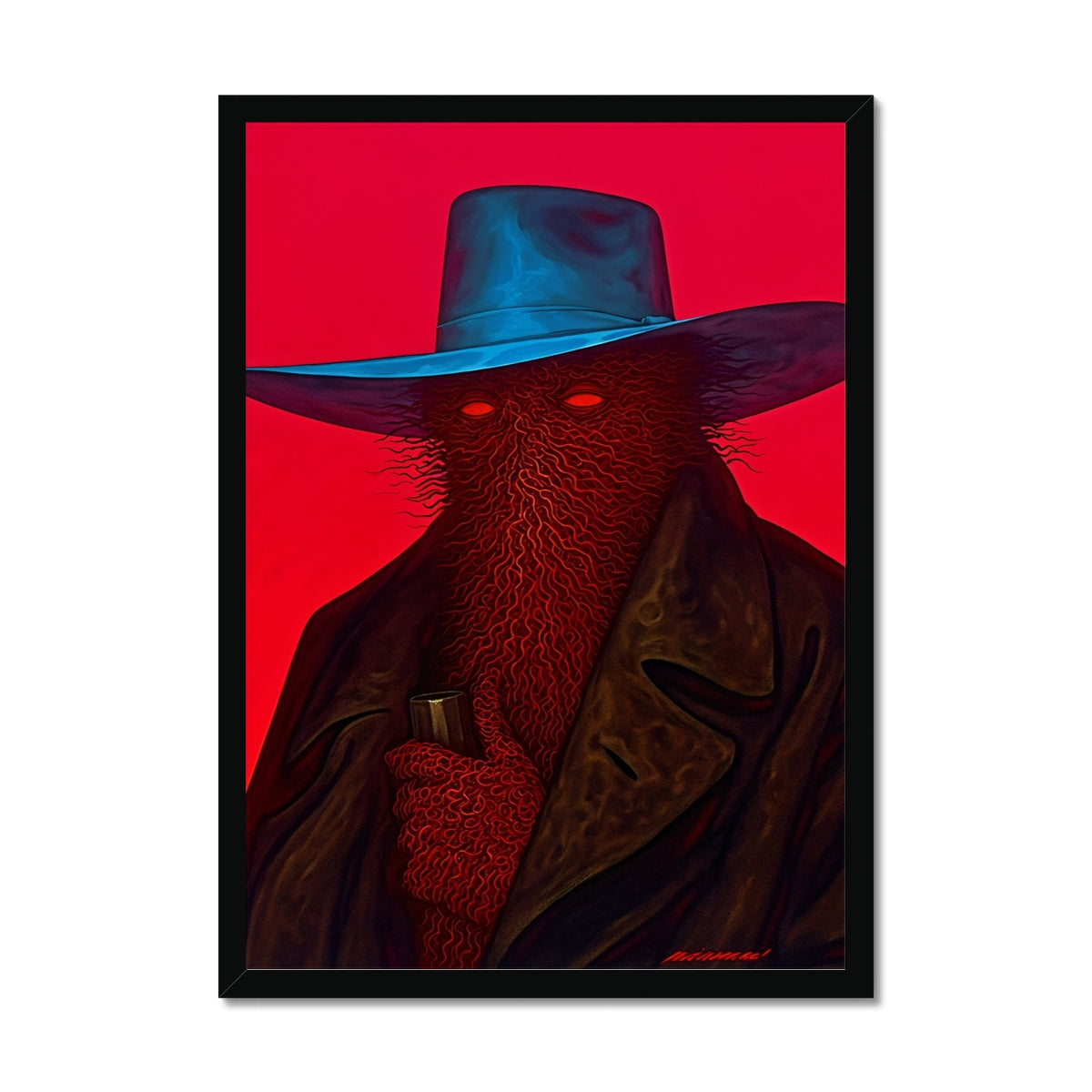 Desert Shaman – Surreal Portrait Print – Framed Print by Soulkeeper2099