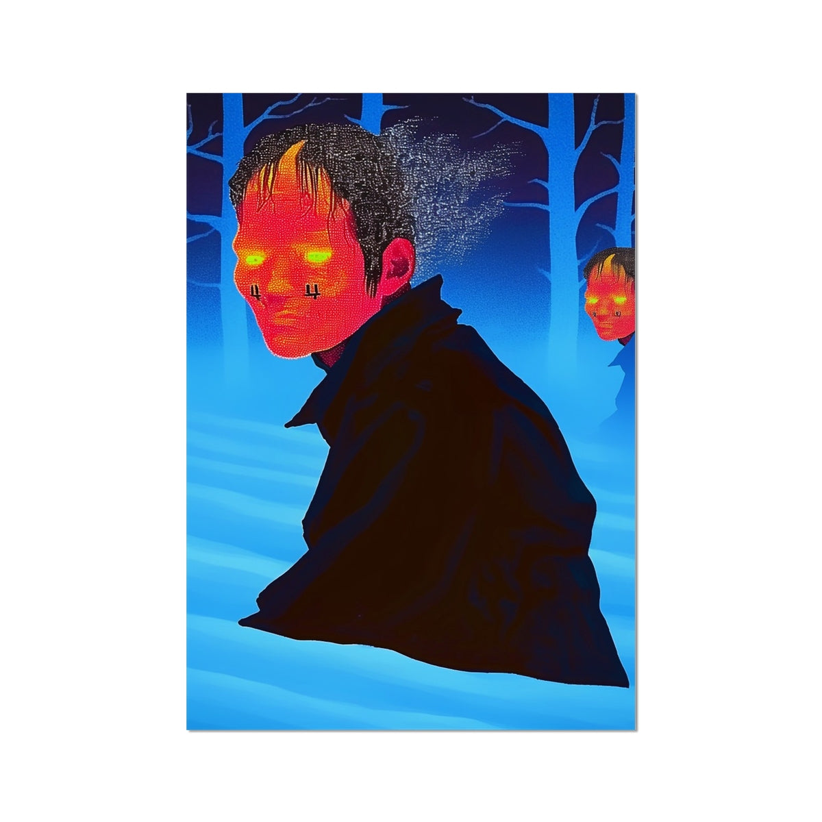 Pixel-Left Faces in the Fog – Surreal Portrait Print – Hahnemühle Photo Rag Print by Soulkeeper2099