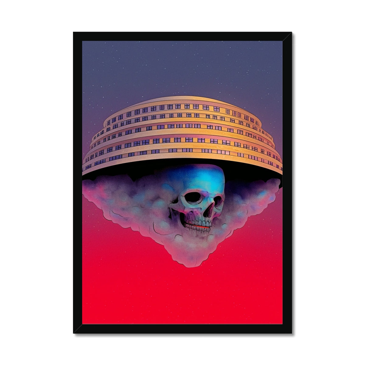 Cloud-Bone Ring – Dark Art – Framed Print by Soulkeeper2099