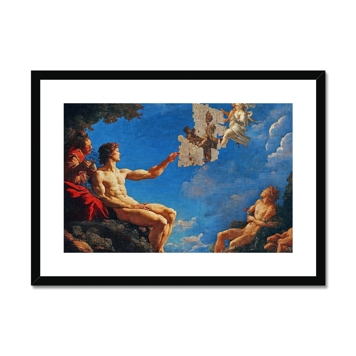 The Digital Fragment of Faith – Dark Art Print – Framed & Mounted Print by Soulkeeper2099