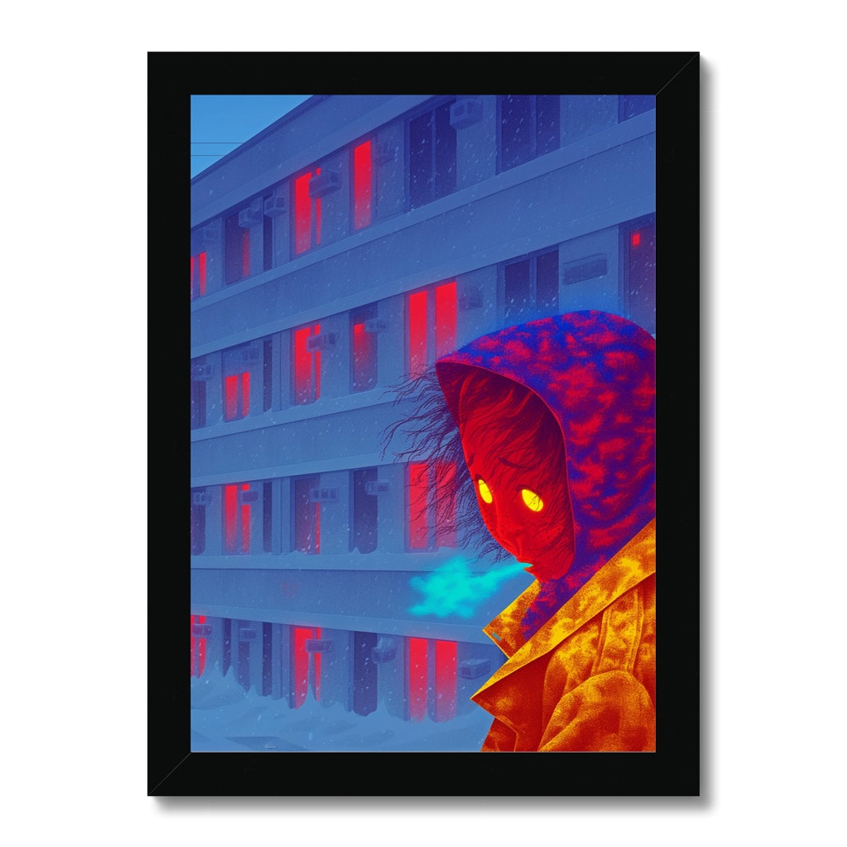 Motel Breath – Surreal Portrait Print – Framed Print by Soulkeeper2099