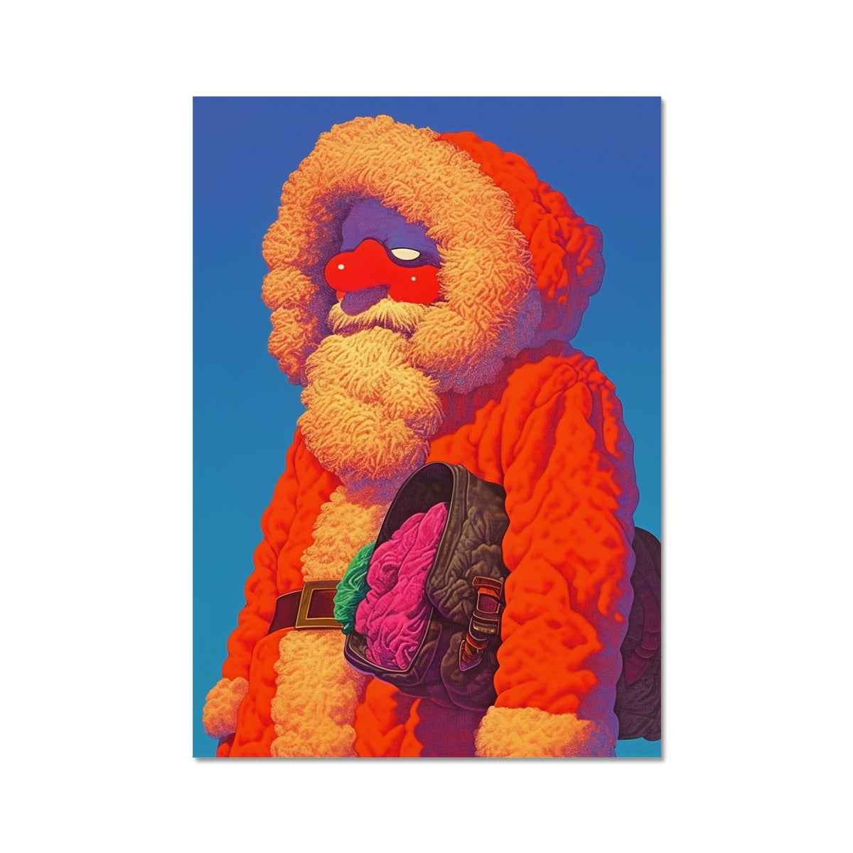 Santa, Packing His Mind – Dark Art Print – Fine Art Print by Soulkeeper2099