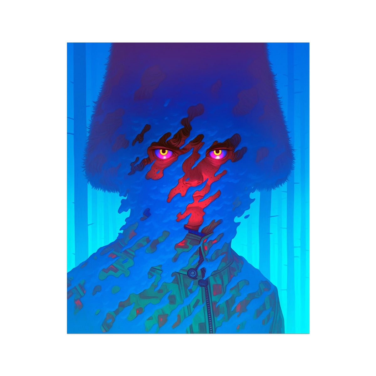 Blue Shroud Witness – 1/1 Original Art – Hahnemühle Photo Rag Print by Soulkeeper2099