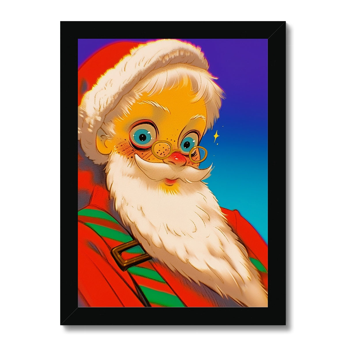 Tin-Era Santa – Dark Art Print – Framed Print by Soulkeeper2099