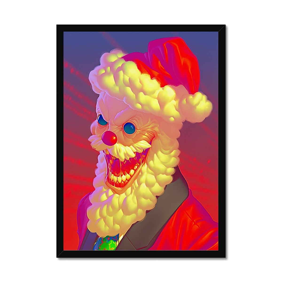 Laughter with Too Many Teeth – Dark Art Print – Framed Print by Soulkeeper2099