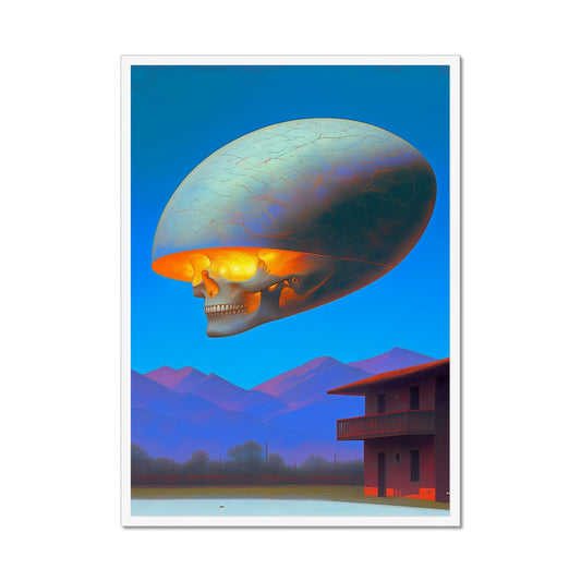 The Floating Skull Helm – Neon Surrealism – Framed Print detail view by Soulkeeper2099