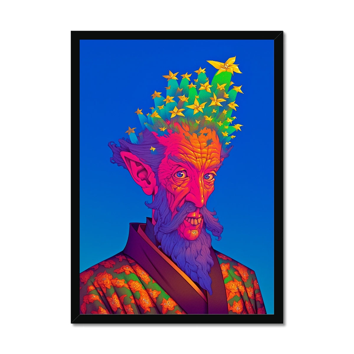 Solstice Bloom Elder – Dark Art Print – Framed Print by Soulkeeper2099