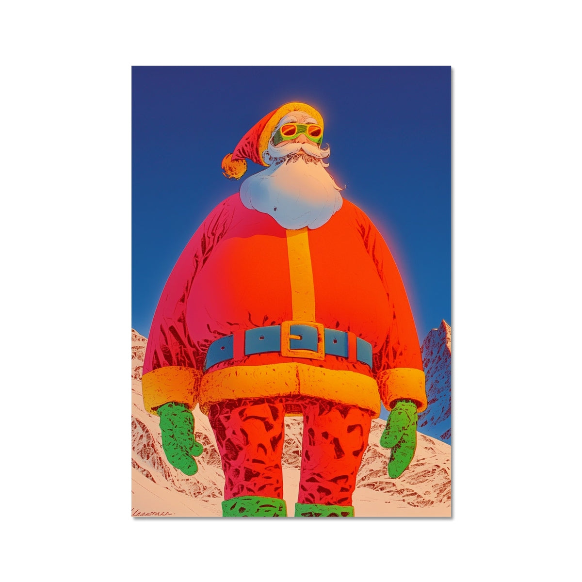 Skyline Patrol Santa – Dark Art Print – Fine Art Print by Soulkeeper2099