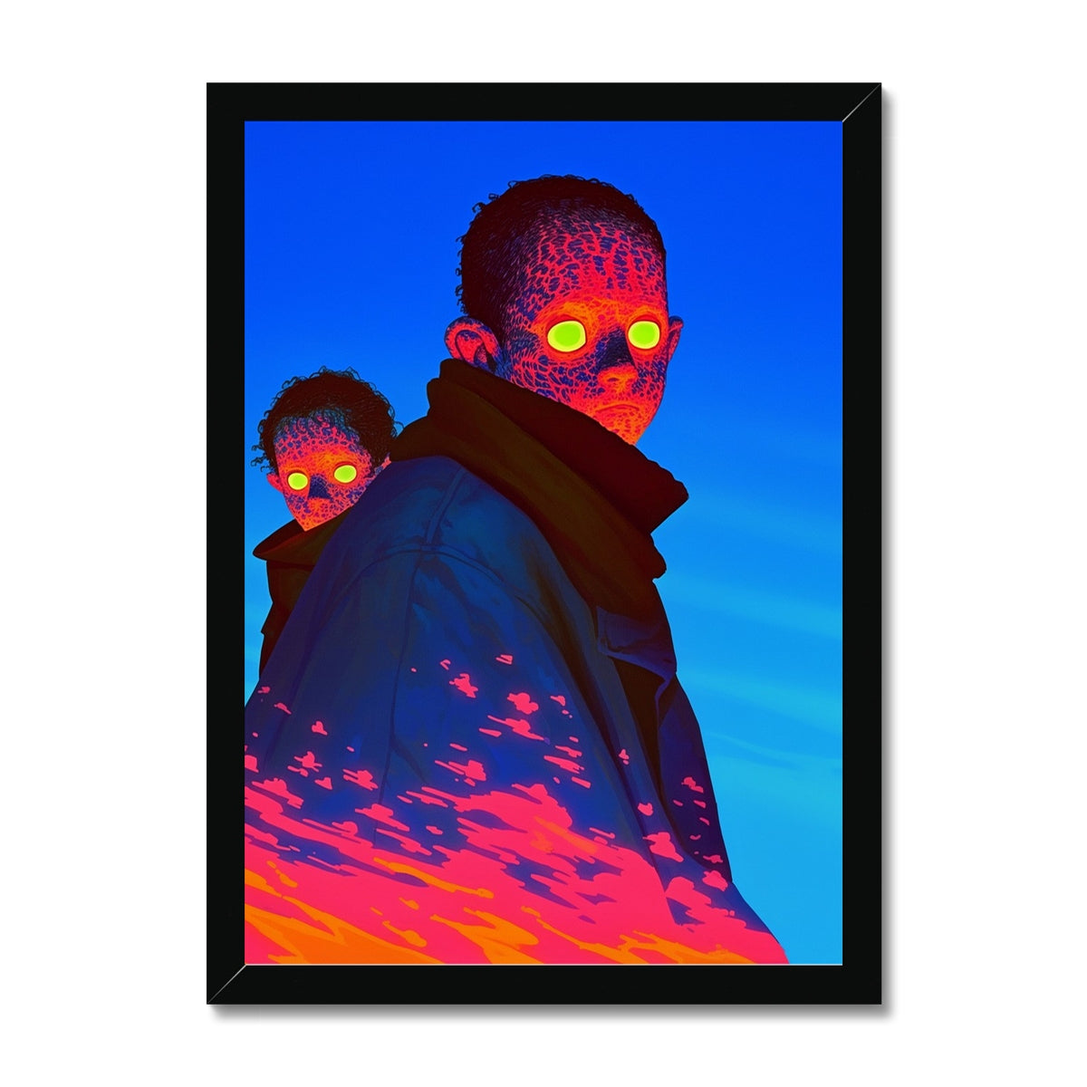 Emberline Drifters – Surreal Portrait Print – Framed Print by Soulkeeper2099
