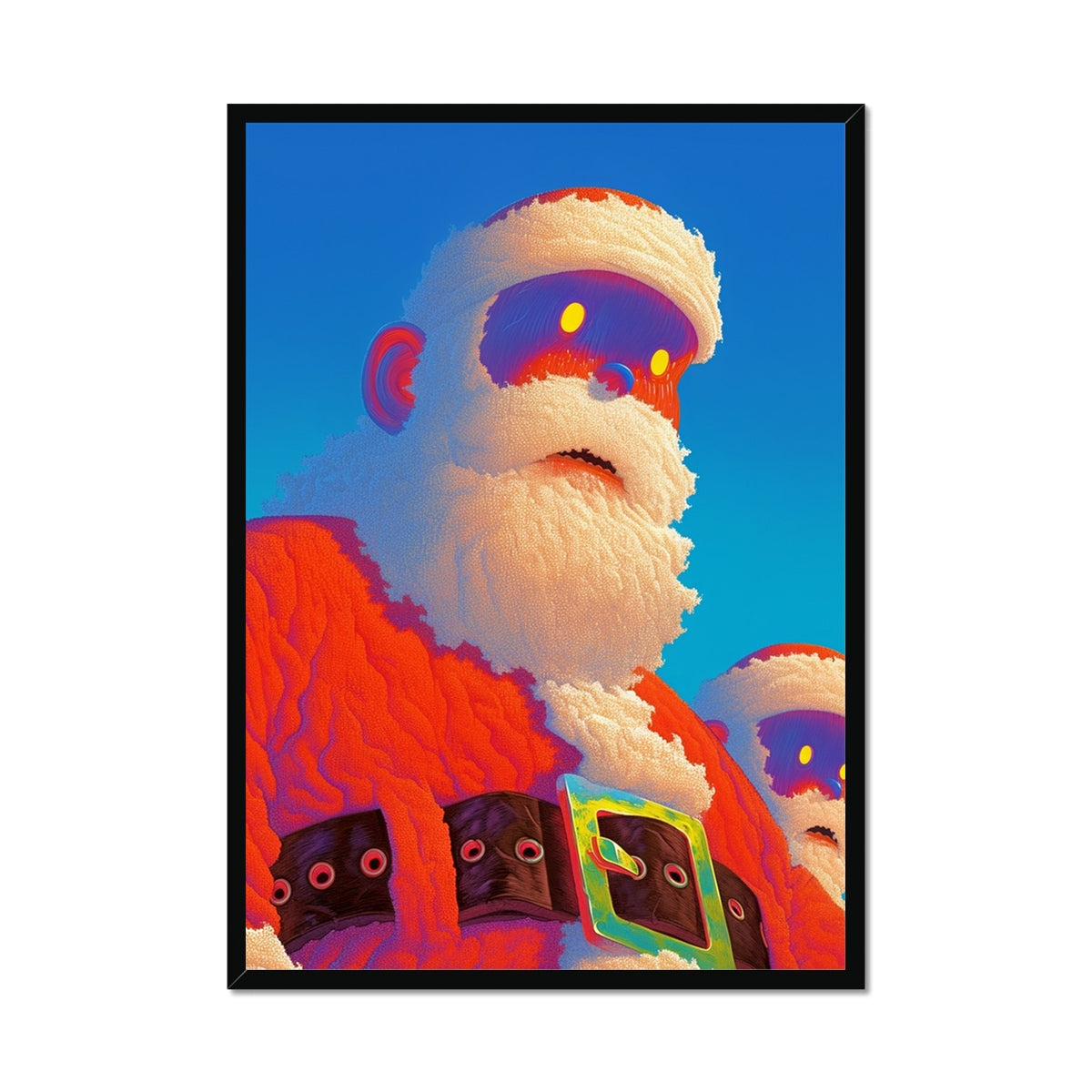 Giants of December – Neon Cyberpunk Art – Framed Print by Soulkeeper2099