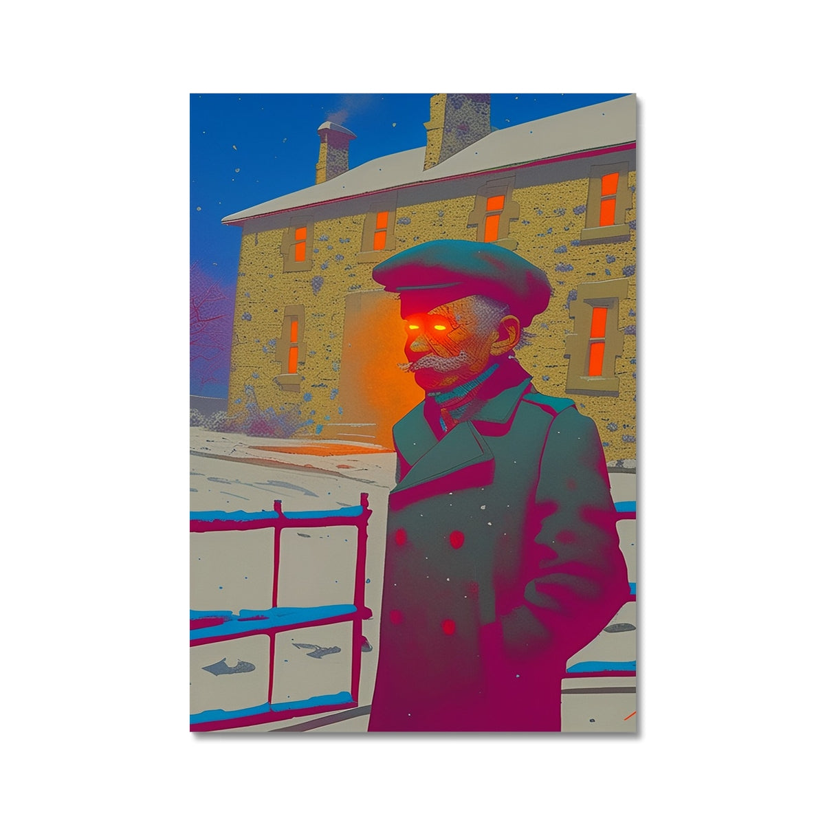 Hearthglow Elder – Surreal Portrait Print – Wall Art Poster by Soulkeeper2099