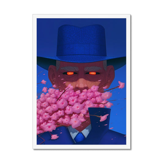 The Gentleman Behind the Blossom Veil – Surreal Portrait Print – Framed Print detail view by Soulkeeper2099