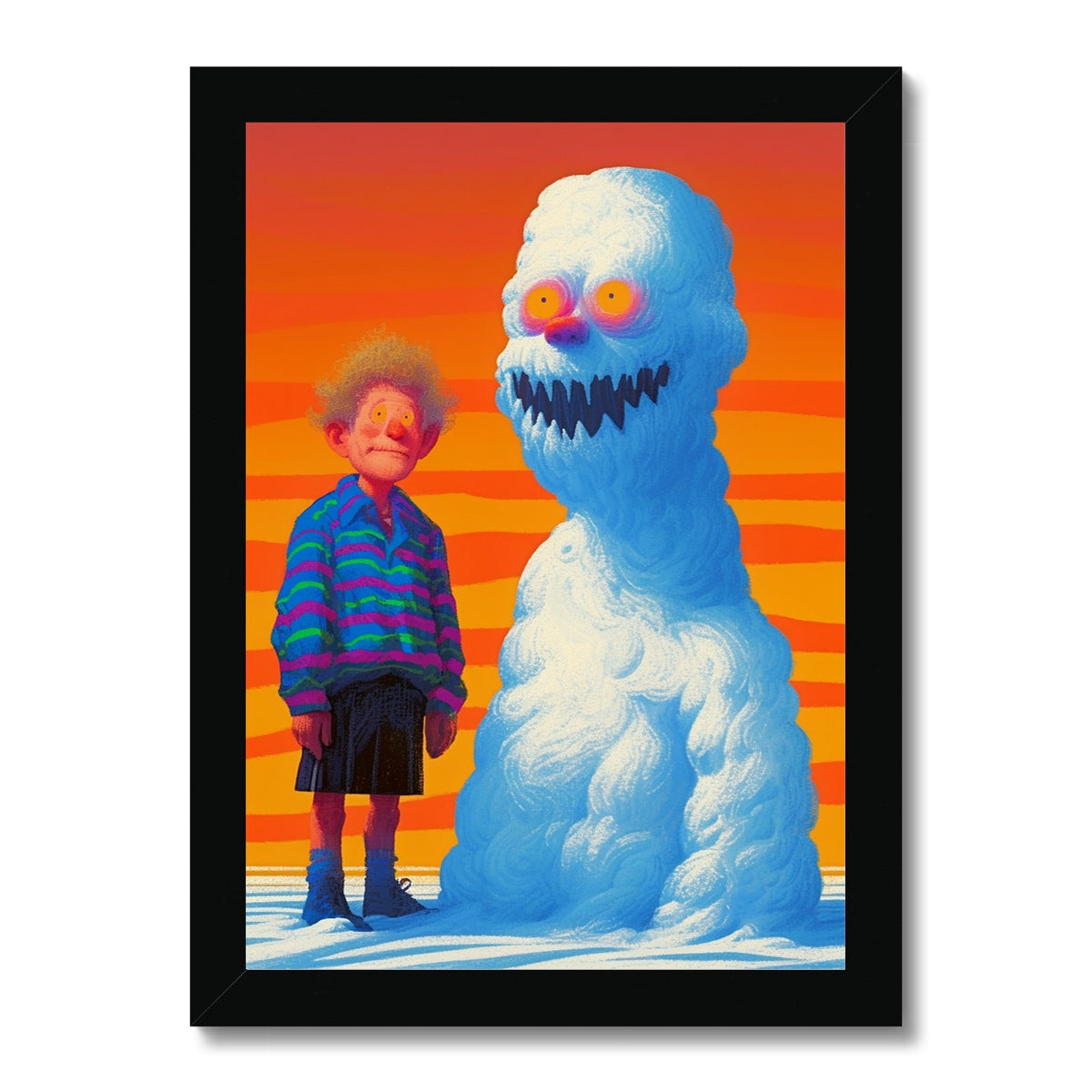 Sunset Fiend – Dark Art Print – Framed Print by Soulkeeper2099
