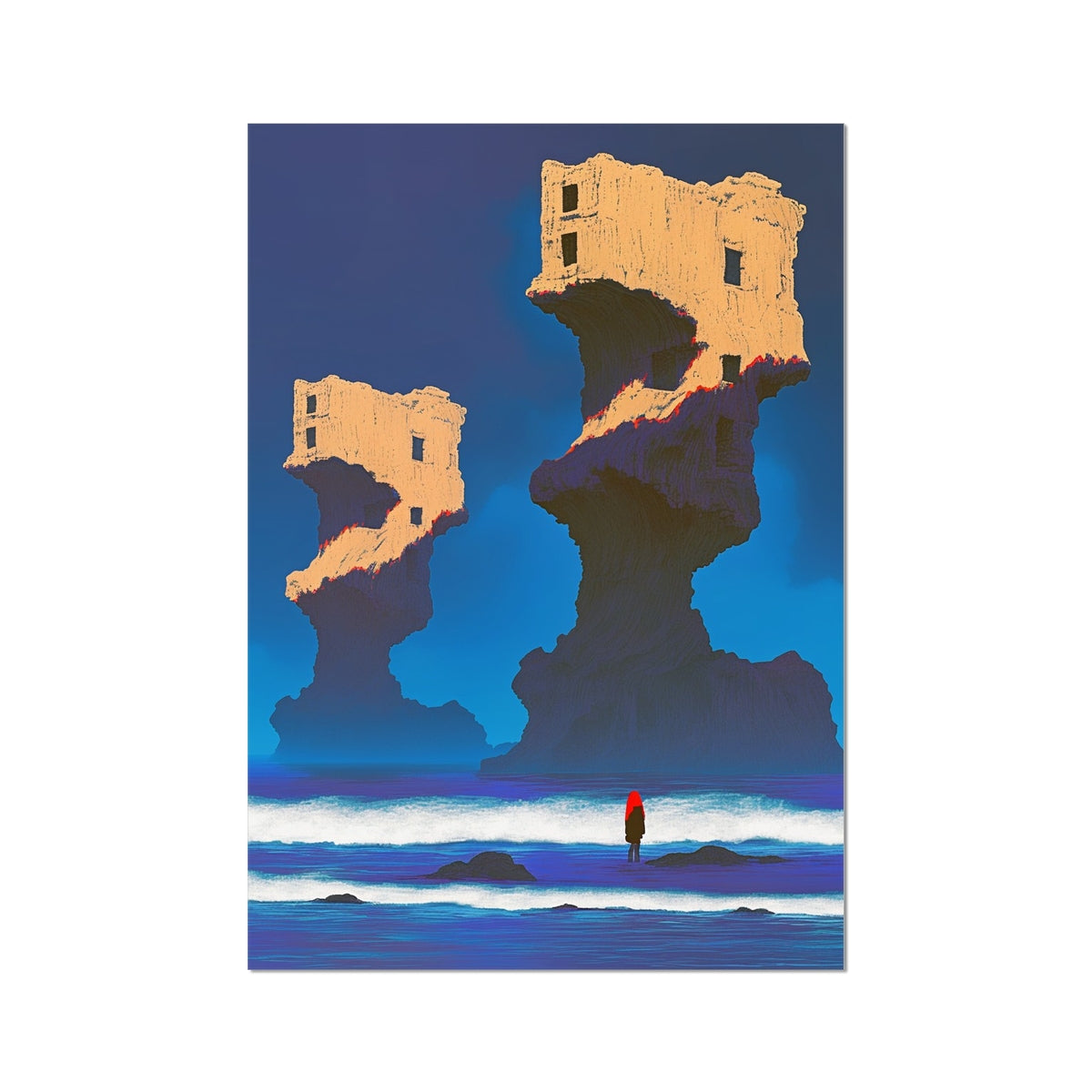 Hollow Architecture at the Tide Line – Dark Art – Hahnemühle Photo Rag Print by Soulkeeper2099