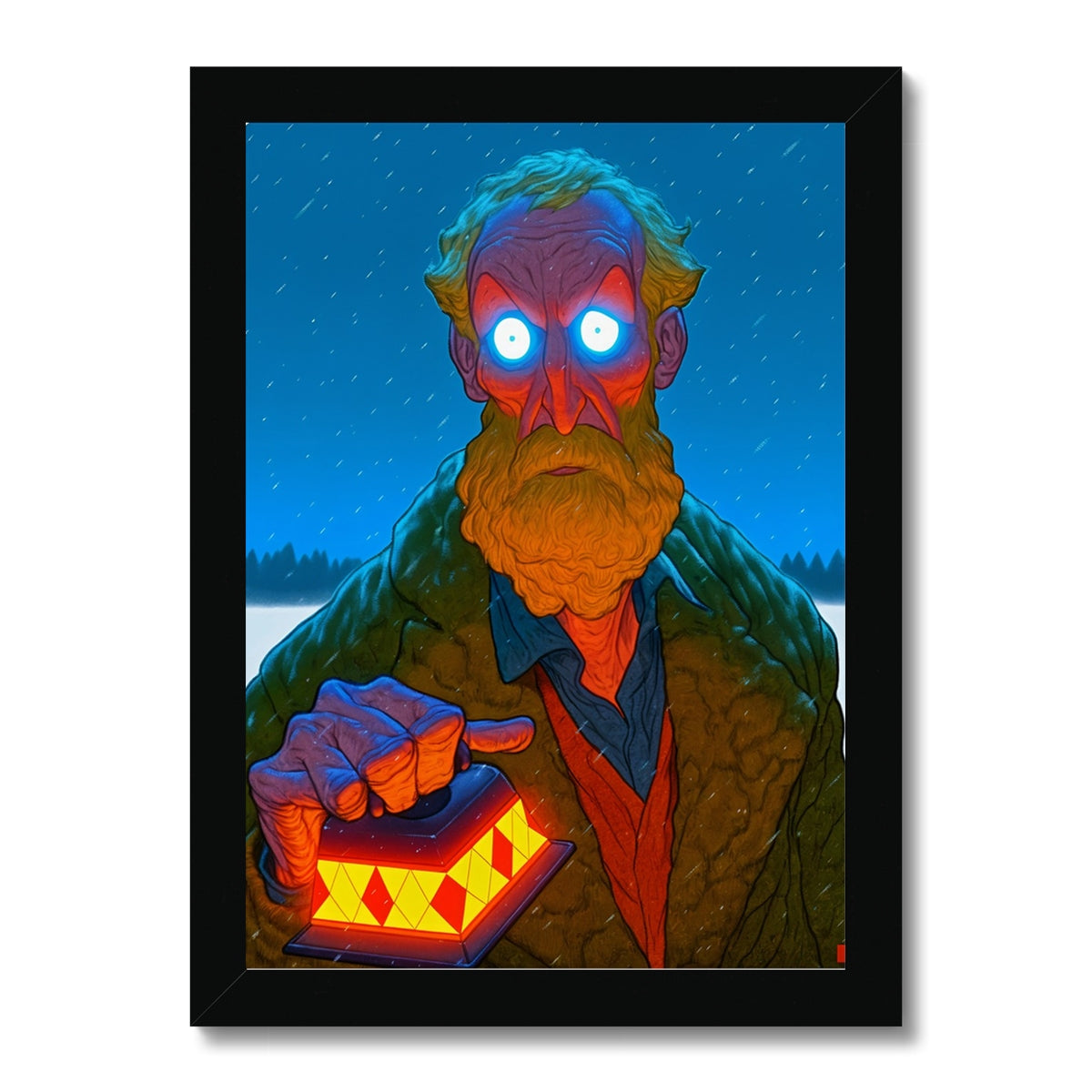 The Signal Keeper – Surreal Portrait Print – Framed Print by Soulkeeper2099