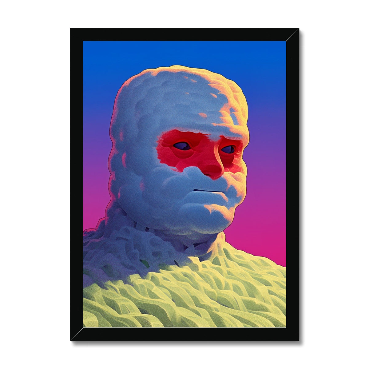 Icebound Stoic – Surreal Portrait Print – Framed Print by Soulkeeper2099