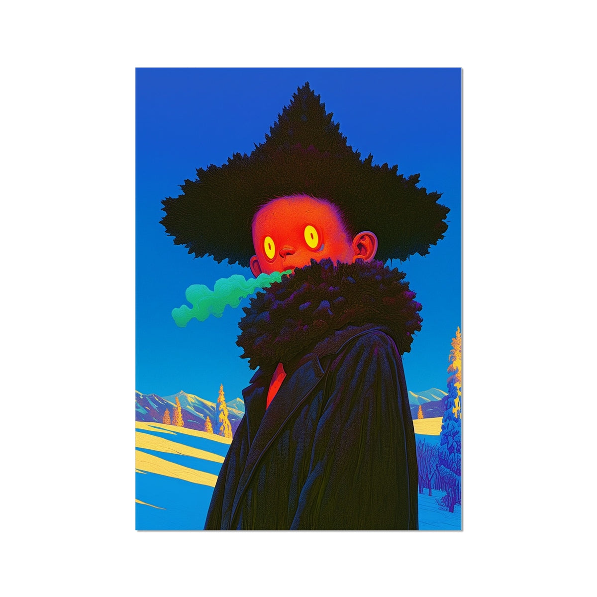Breath of Neon Winter – Surreal Portrait Print – Hahnemühle Photo Rag Print by Soulkeeper2099