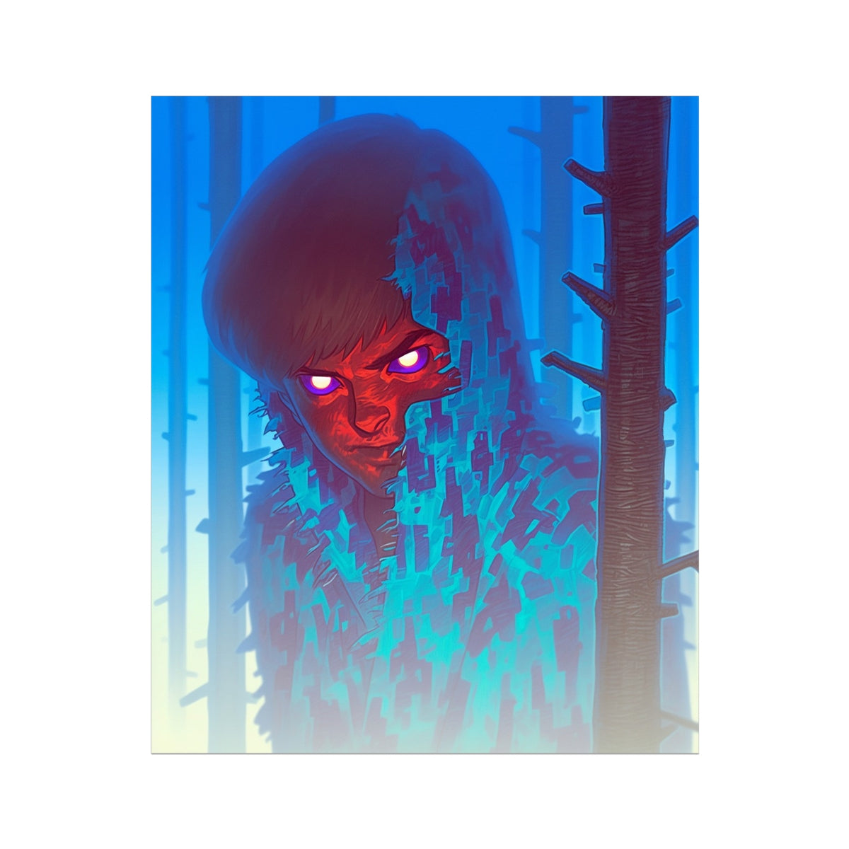 Blue-Fog Stalker – 1/1 Original Art – Hahnemühle Photo Rag Print by Soulkeeper2099
