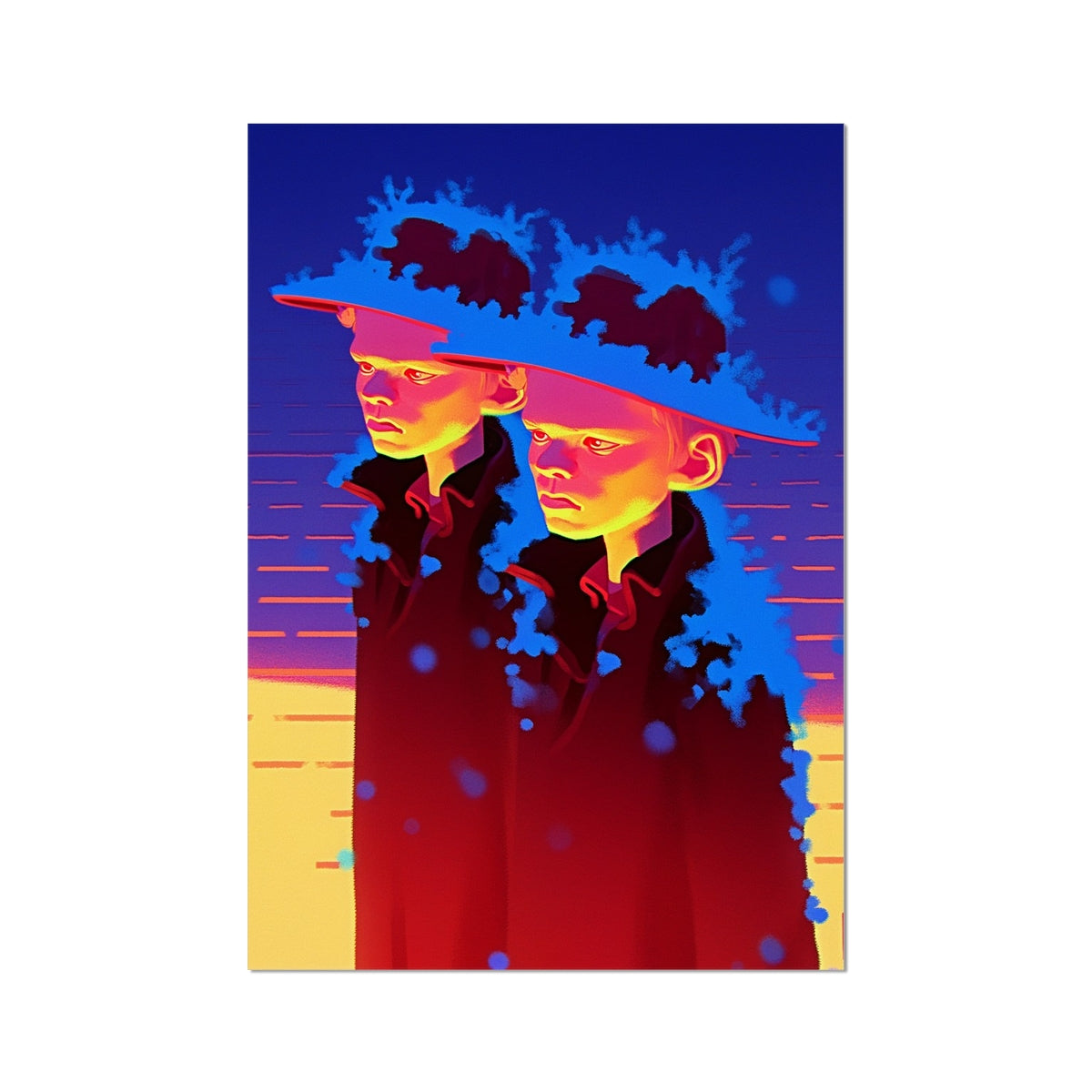 Twin Ember Hats – Surreal Portrait Print – Hahnemühle Photo Rag Print by Soulkeeper2099