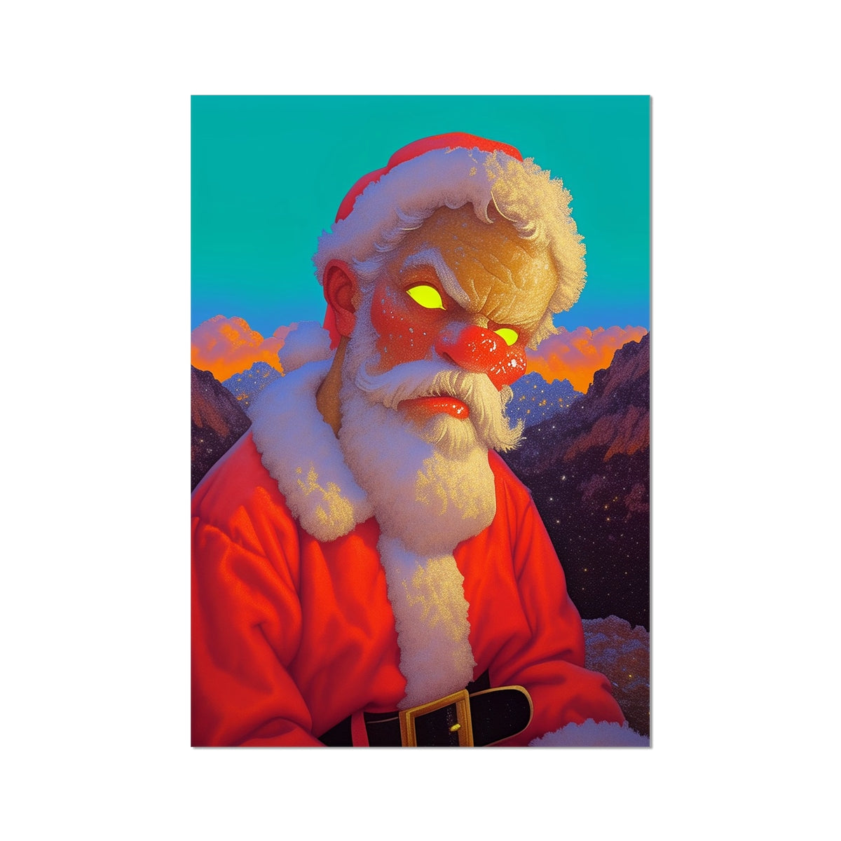 Mountain Vow Santa – Dark Art Print – Hahnemühle Photo Rag Print by Soulkeeper2099