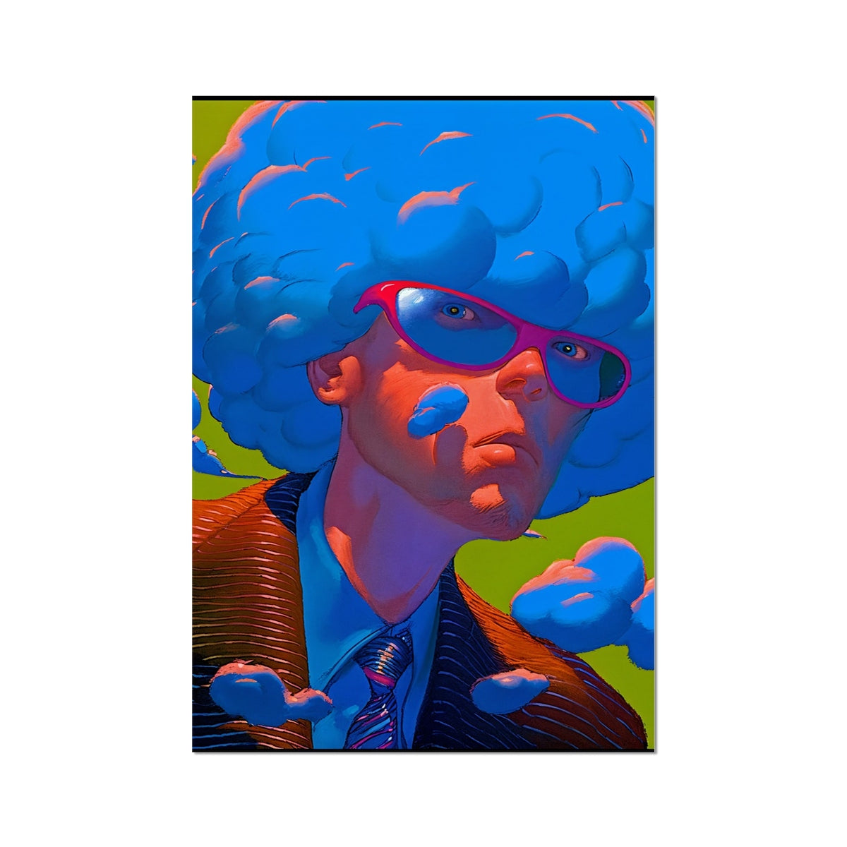 Cloudhead Bureaucrat – Surreal Portrait Print – Fine Art Print by Soulkeeper2099