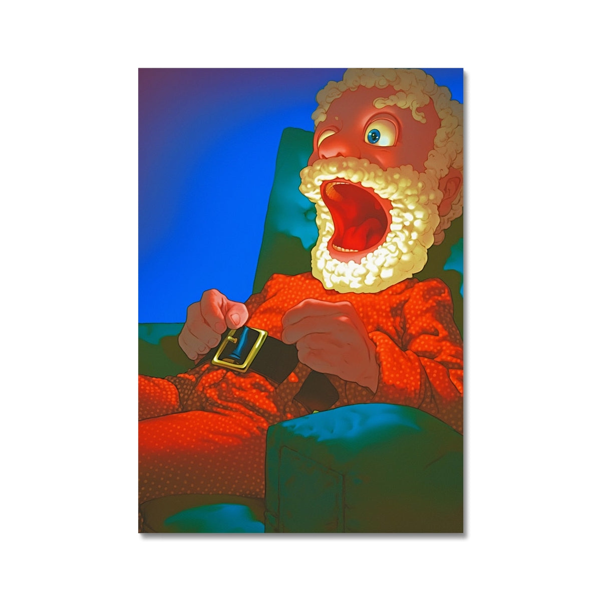 Couch-Side Christmas Scream – Dark Art Print – Wall Art Poster by Soulkeeper2099