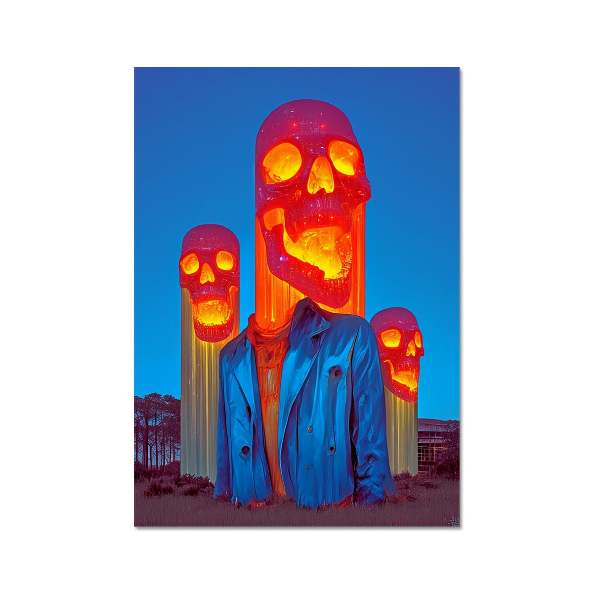 Neon Reliquary Towers – Dark Art – Fine Art Print by Soulkeeper2099
