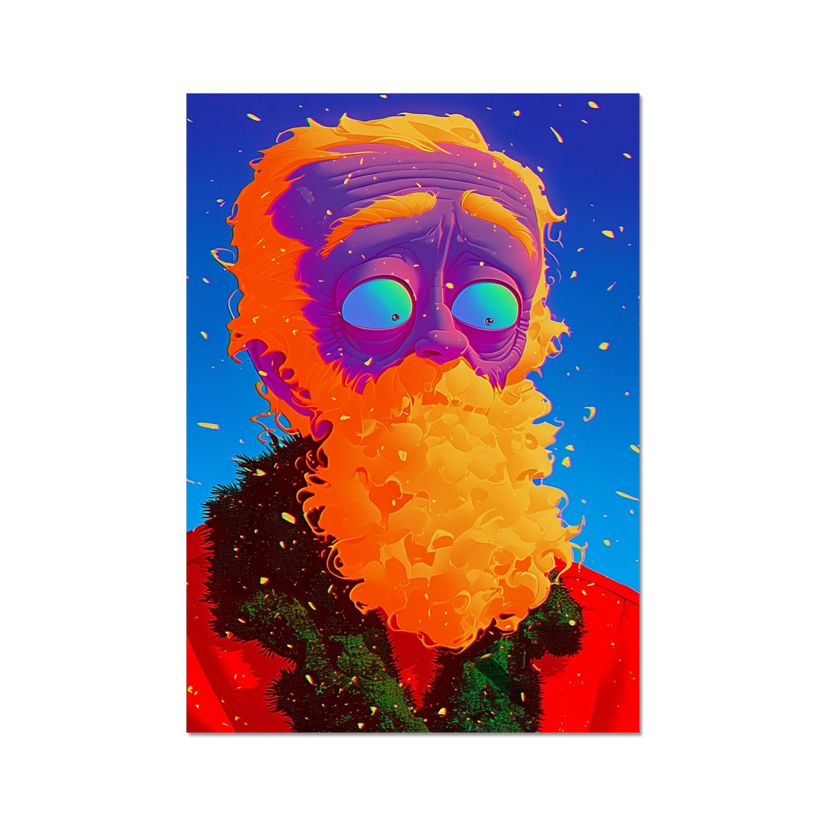 Snowflake Shock Santa – Dark Art Print – Hahnemühle Photo Rag Print by Soulkeeper2099