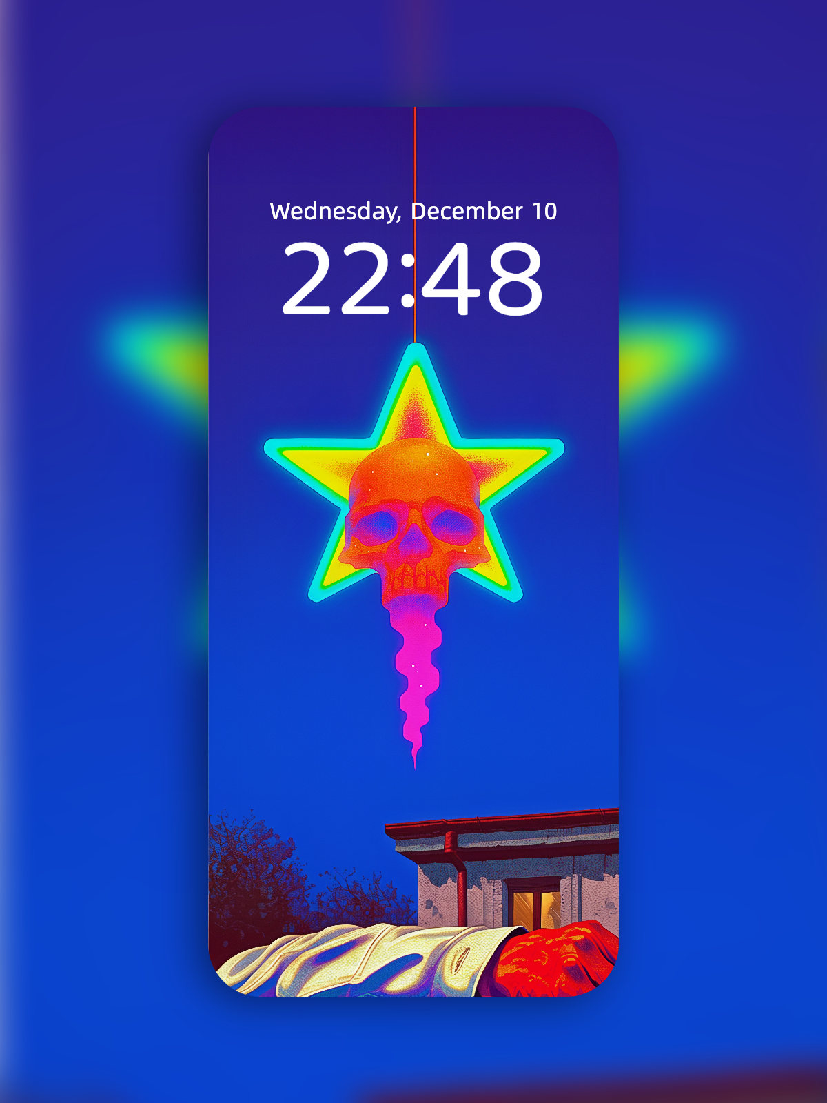 Skull Star Lamp: Guardian of the Snow Night – Dark Art Wallpaper – wallpaper by Soulkeeper2099