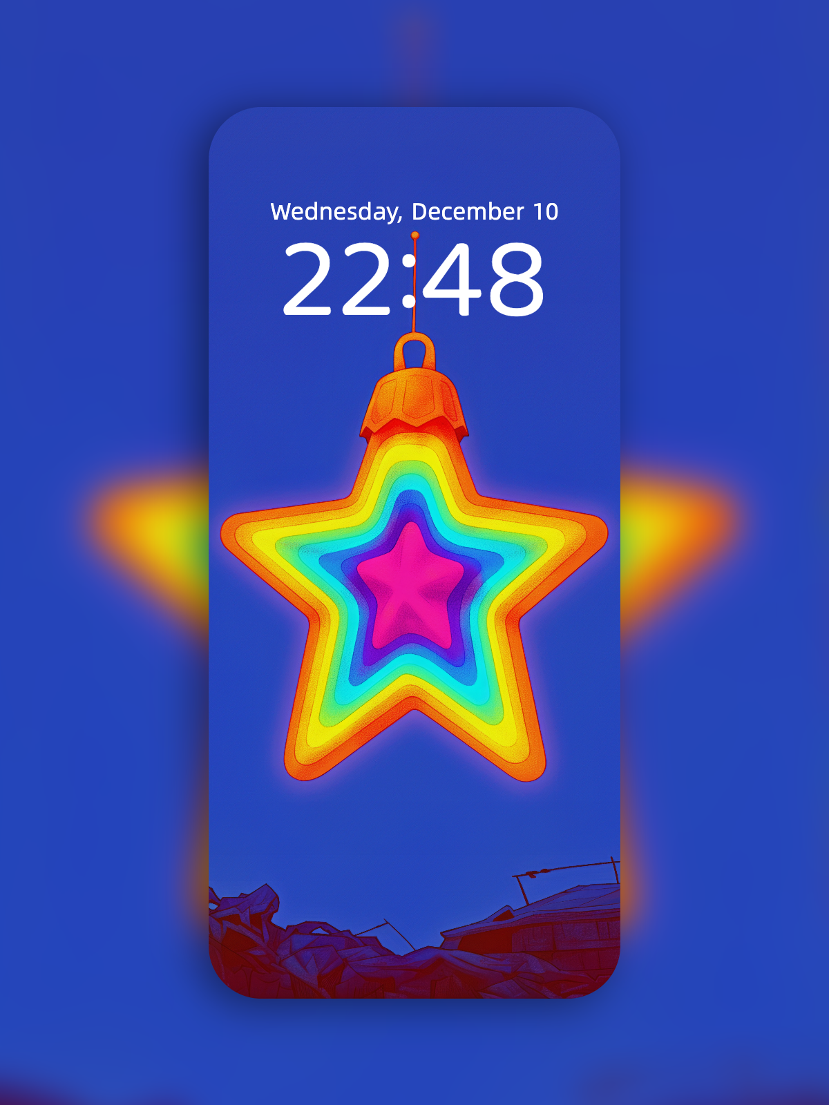 Skull Star Lamp: Post-Snow Static – Dark Art Wallpaper – wallpaper by Soulkeeper2099