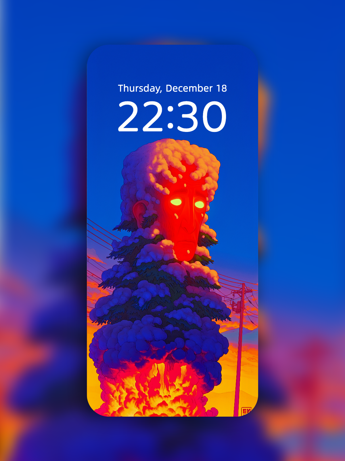 Winter Tree at Ground Zero – Dark Art Wallpaper – wallpaper by Soulkeeper2099