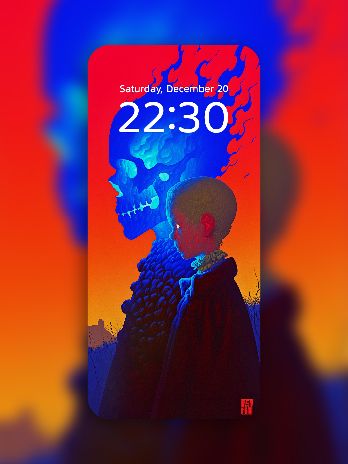 Burning Echo of Myself – Dark Art Wallpaper – wallpaper by Soulkeeper2099