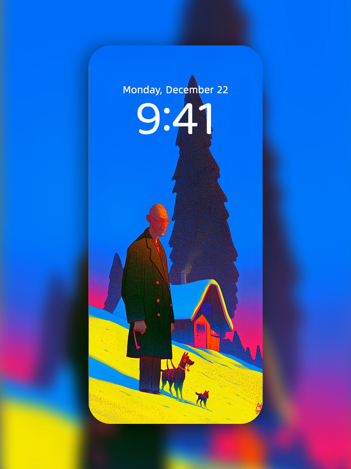 Dusk Walk with Two Guardians – Dark Art Wallpaper – wallpaper by Soulkeeper2099