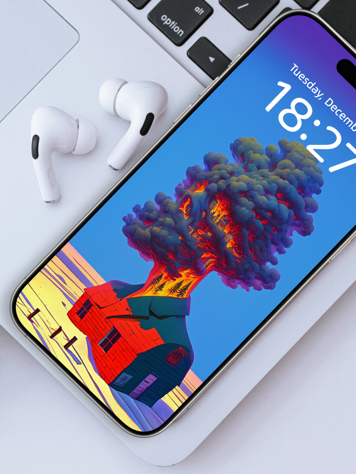 City Burning Under the Roof wallpaper