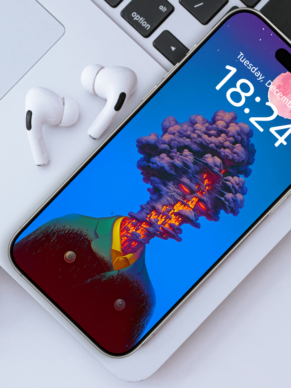 Moonlit Molten City wallpaper