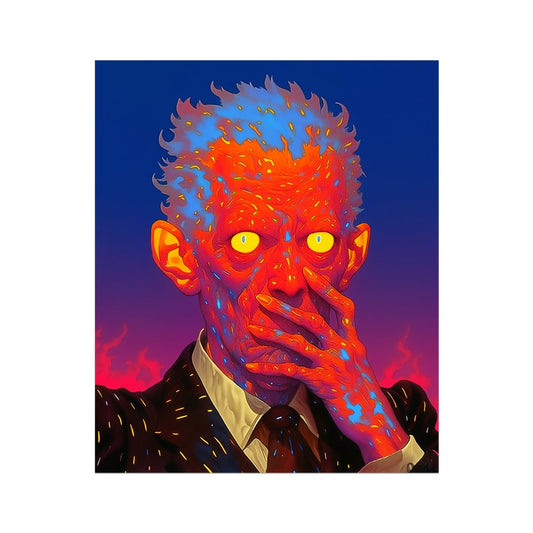 The Burned-Voice Protocol - Surreal neon portrait depicting burnout and self-censorship in cyberpunk aesthetic, part of Soulkeeper2099 Vault Editions