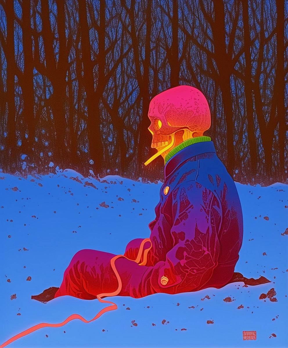 Neon Bones in the Winter Woods