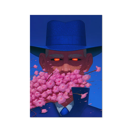 The Gentleman Behind the Blossom Veil – Surreal Portrait Print – Hahnemühle Photo Rag Print by Soulkeeper2099