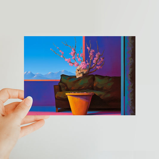 Spring Relic in the Living Room Classic Postcard – Neon Surrealism – Art Print by Soulkeeper2099
